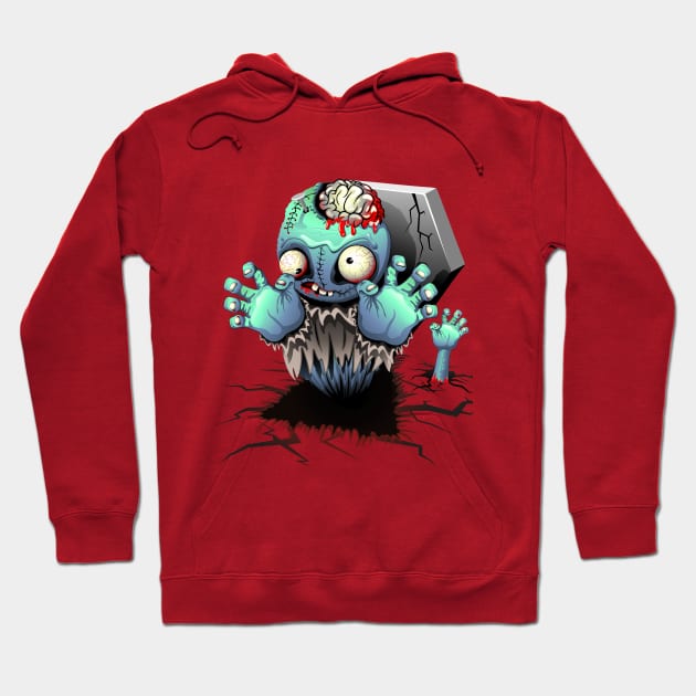 Zombie Monster Cartoon Hoodie by BluedarkArt